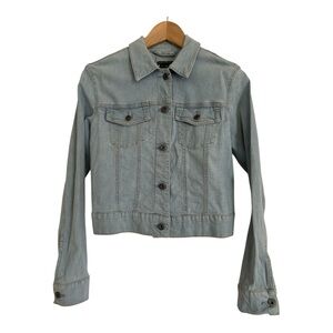 Vintage GAP STRETCH Light Wash Denim Trucker Bomber Jacket size S